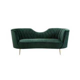 Vente-unique 3SitzerSofa ADELE Samt Dunkelgrün  