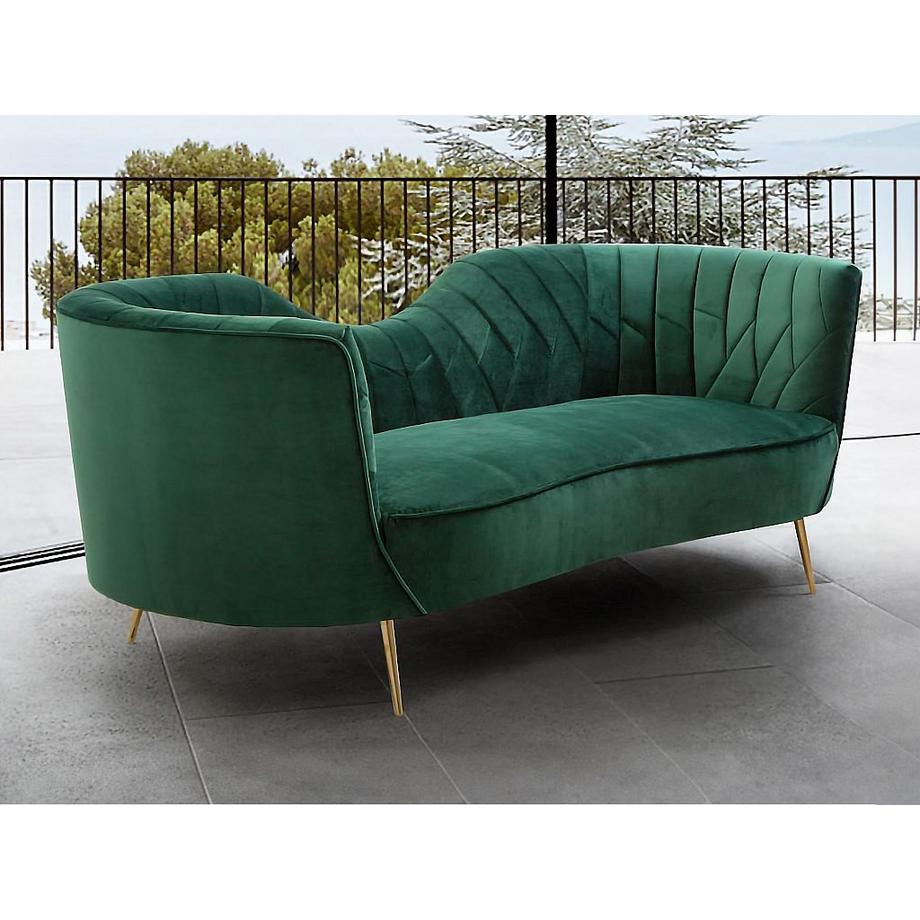 Vente-unique Divano 3 posti in velluto Verde scuro ADELE  