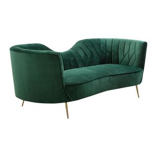 Vente-unique 3SitzerSofa ADELE Samt Dunkelgrün  