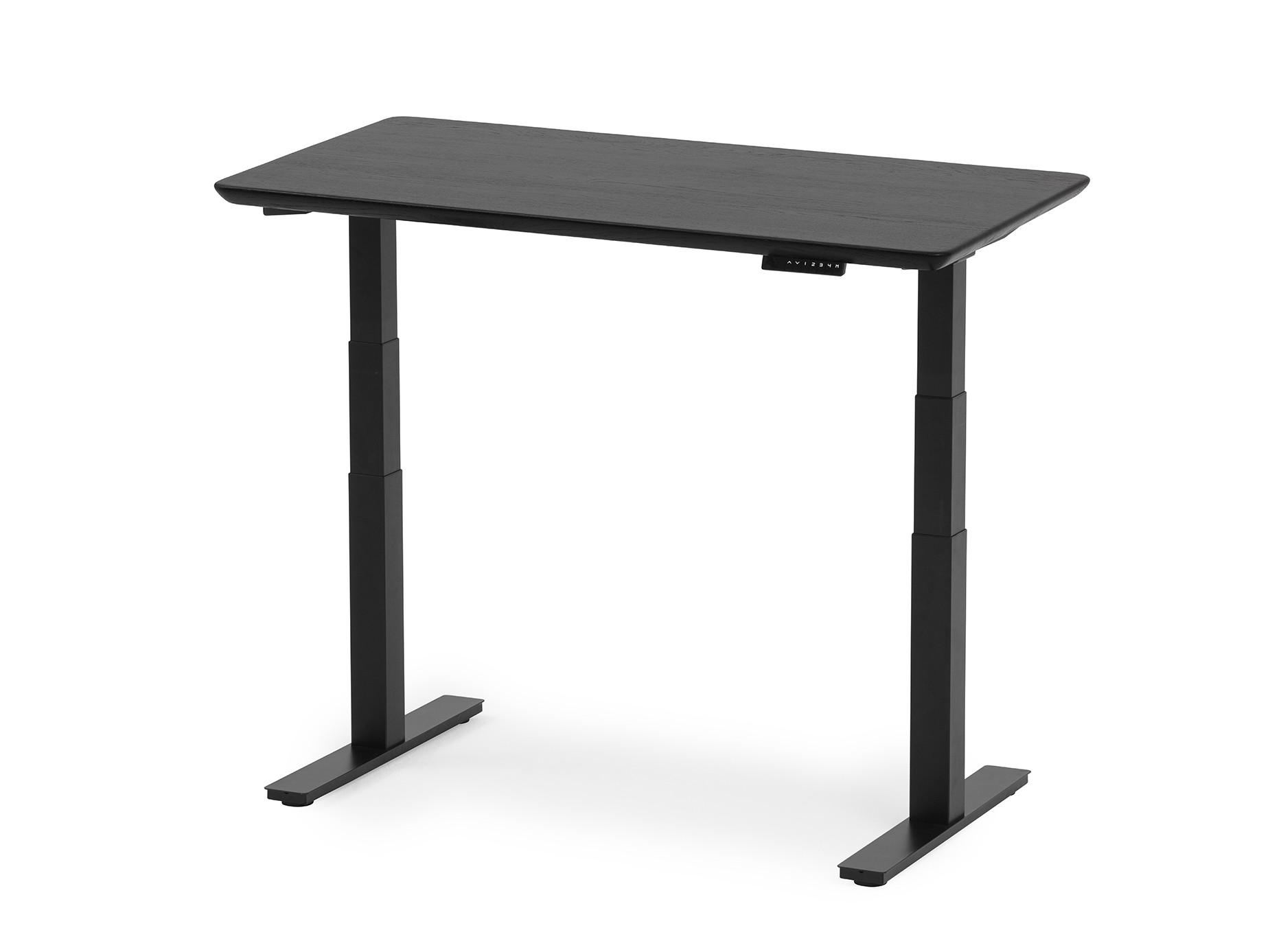 Oakywood Standing Desk Table en bois avec réglage de la hauteur - en bois massif - Noir / 140x70 / Noir  