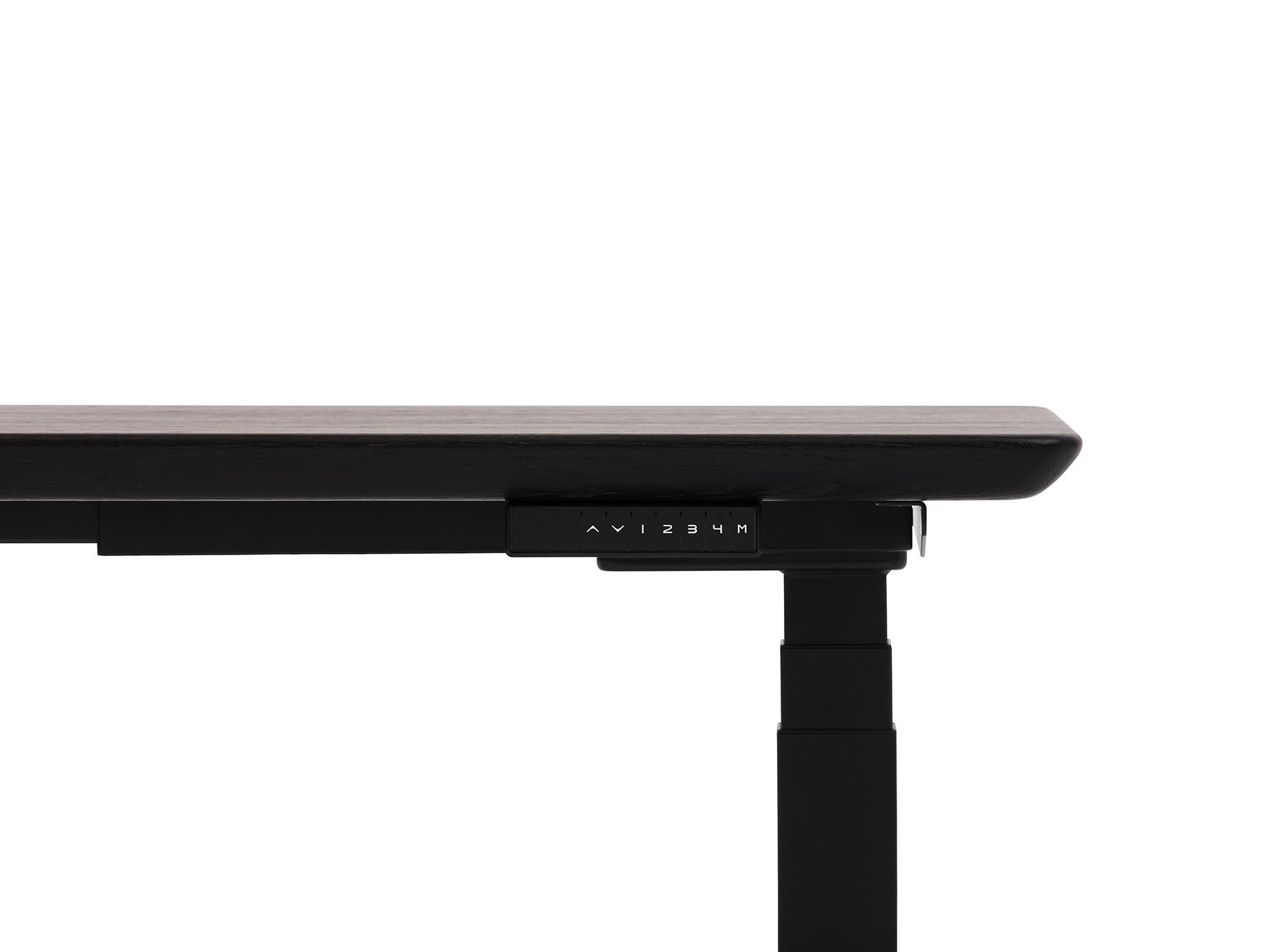 Oakywood Standing Desk Table en bois avec réglage de la hauteur - en bois massif - Noir / 140x70 / Noir  