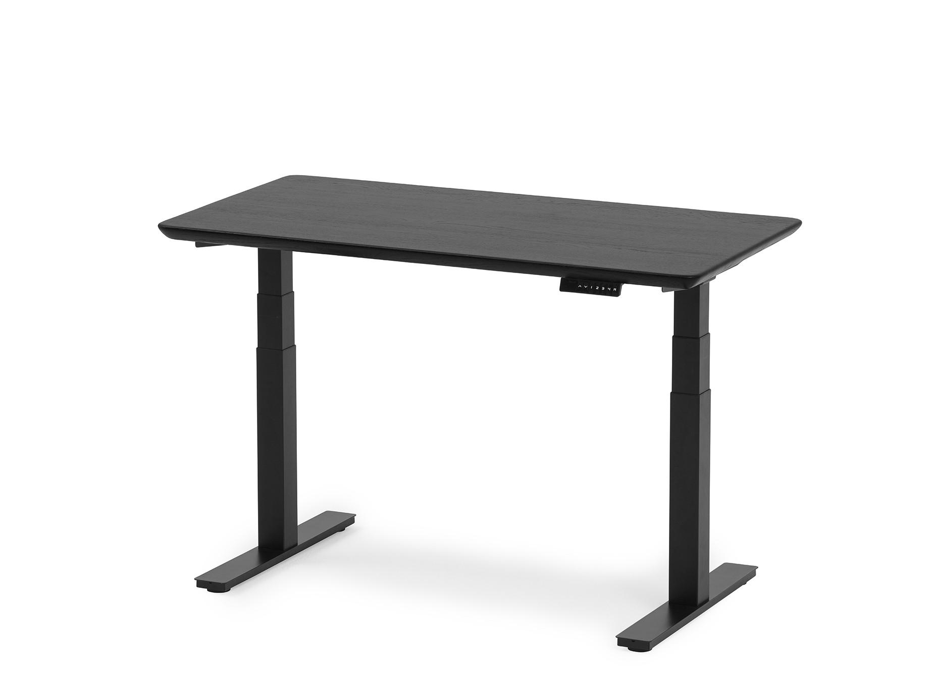 Oakywood Standing Desk Table en bois avec réglage de la hauteur - en bois massif - Noir / 140x70 / Noir  