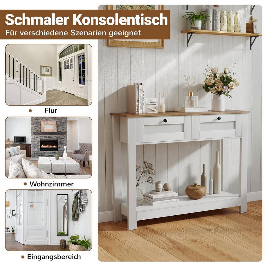 Northix Table console avec tiroirs  