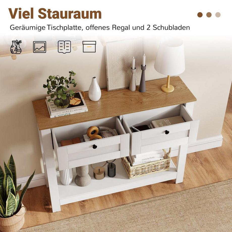 Northix Table console avec tiroirs  