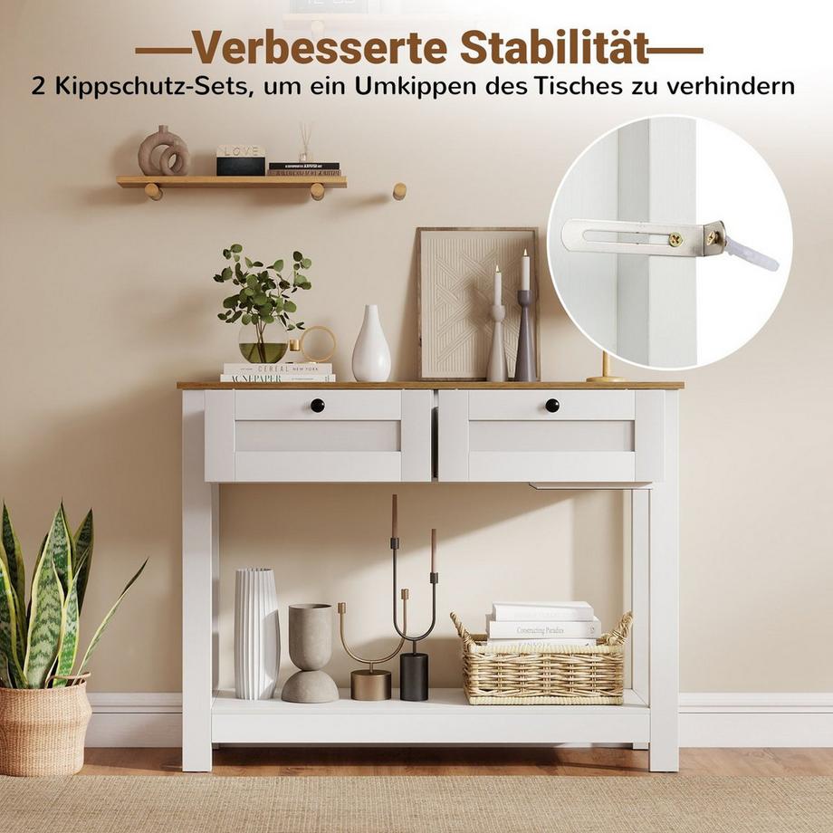 Northix Table console avec tiroirs  