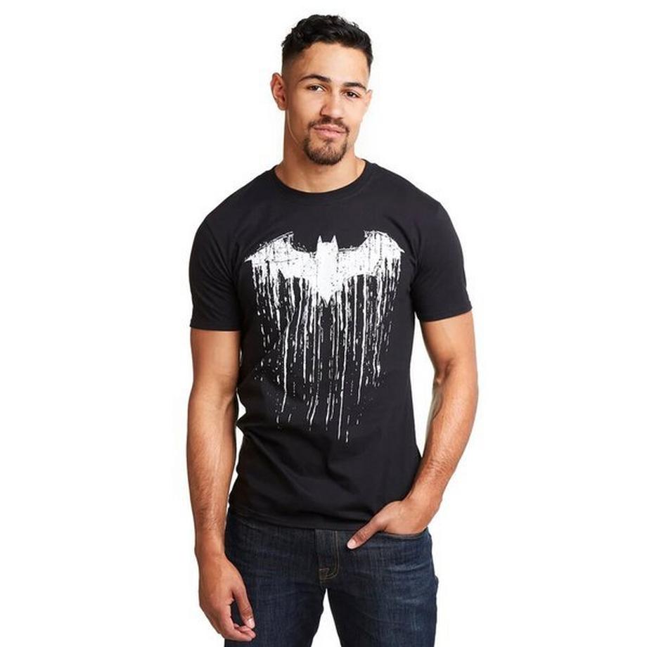 BATMAN Distressed Logo Kurzarm T-Shirt  