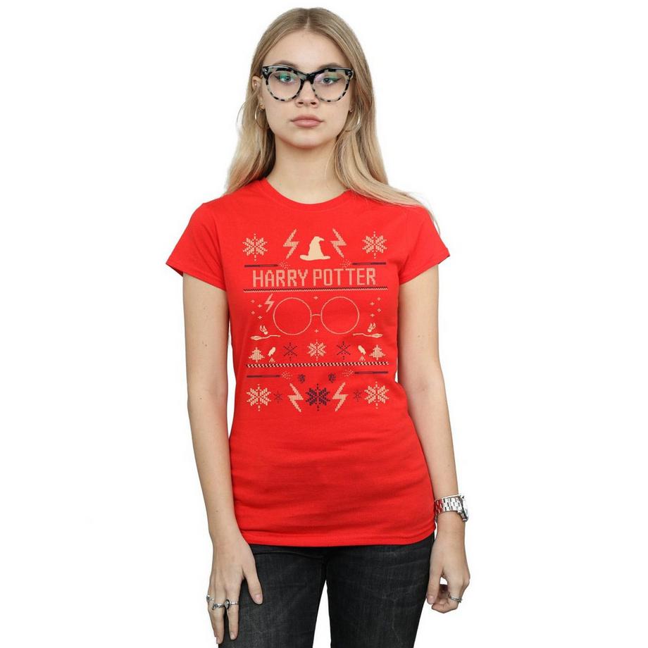 Harry Potter T-Shirt Stile Maglione Natalizio  