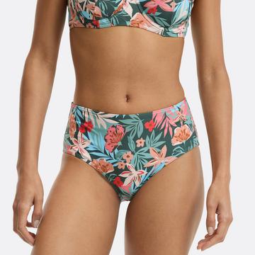 Bas de maillot de bain culotte haute imprimé floral