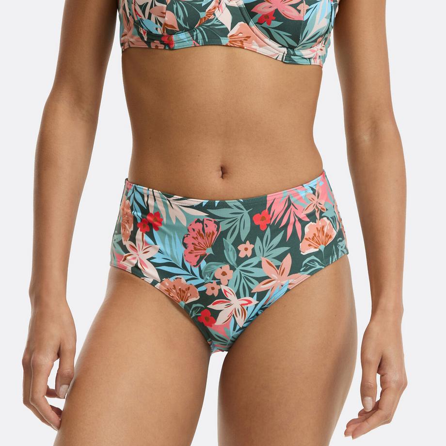 Bas de maillot de bain culotte haute imprimé floral