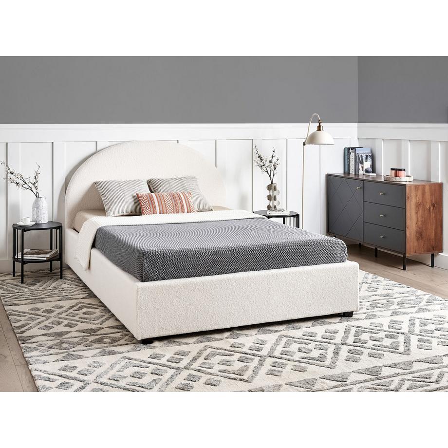 Beliani Lit ottoman en Bouclé Rétro VAUCLUSE  