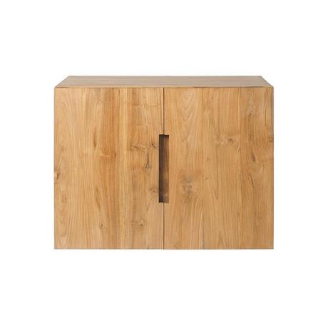 Vente-unique Mobile sotto lavabo sospeso 80 cm in Teak chiaro - SAWAN  