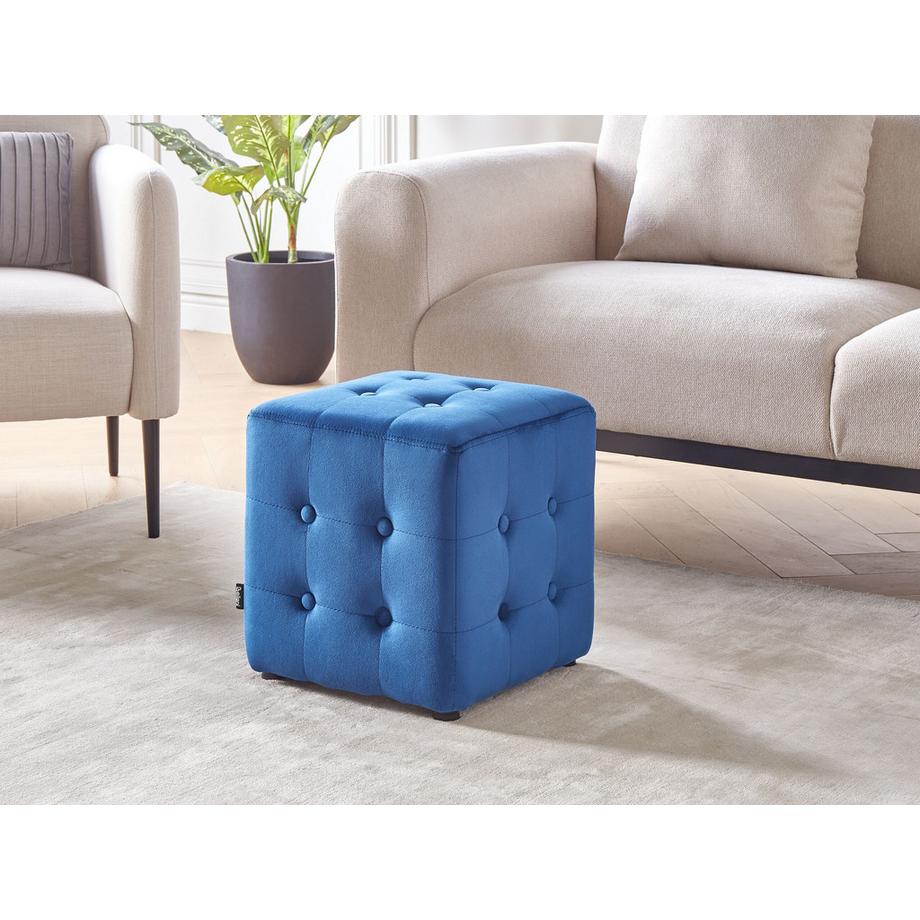 Beliani Pouf en Velours Rétro WISCONSIN  
