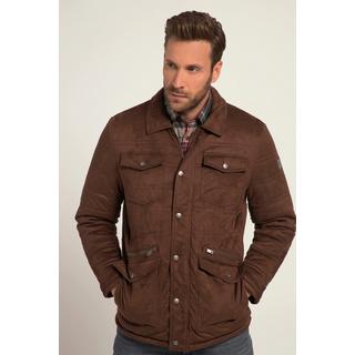 JP1880  Veste matelassée Outdoor en microsuède. Col chemise, nombreuses poches et doublure bien chaude. 