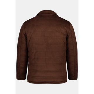 JP1880  Veste matelassée Outdoor en microsuède. Col chemise, nombreuses poches et doublure bien chaude. 