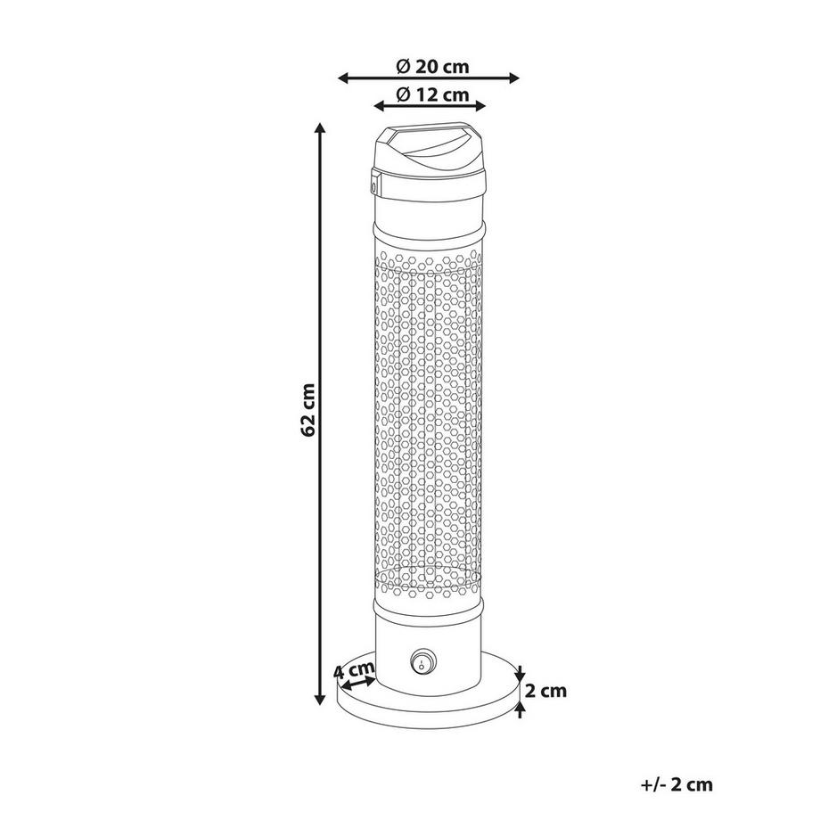 Beliani  Chauffage de terrasse infrarouge autoportant en Aluminium KRAKATOA 