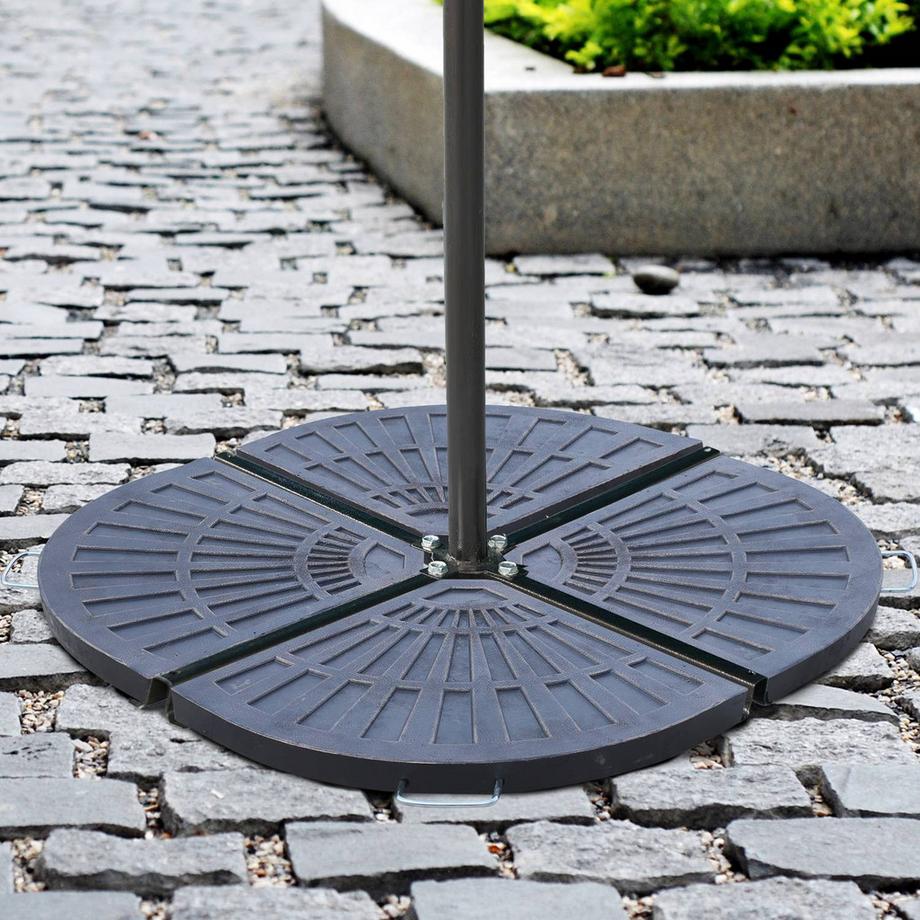 Northio 2 Pièces. Jeu De Poids Pour Pied De Parasol Plaque Pied De Parasol Pied De Parasol Demi Rond Avec Poignée Résine Synthétique + Métal Bronze 30 Kg  