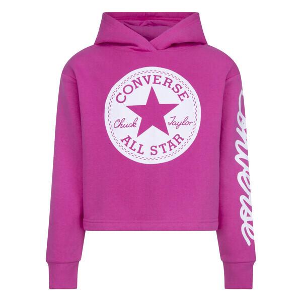 CONVERSE  felpa da bambina con cappuccio signature cropped 