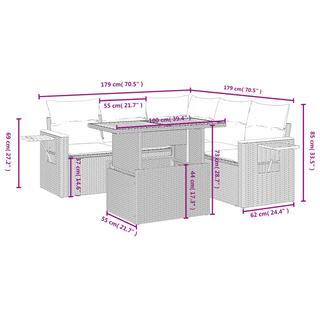 VidaXL Ensemble de canapés de jardin rotin synthétique  