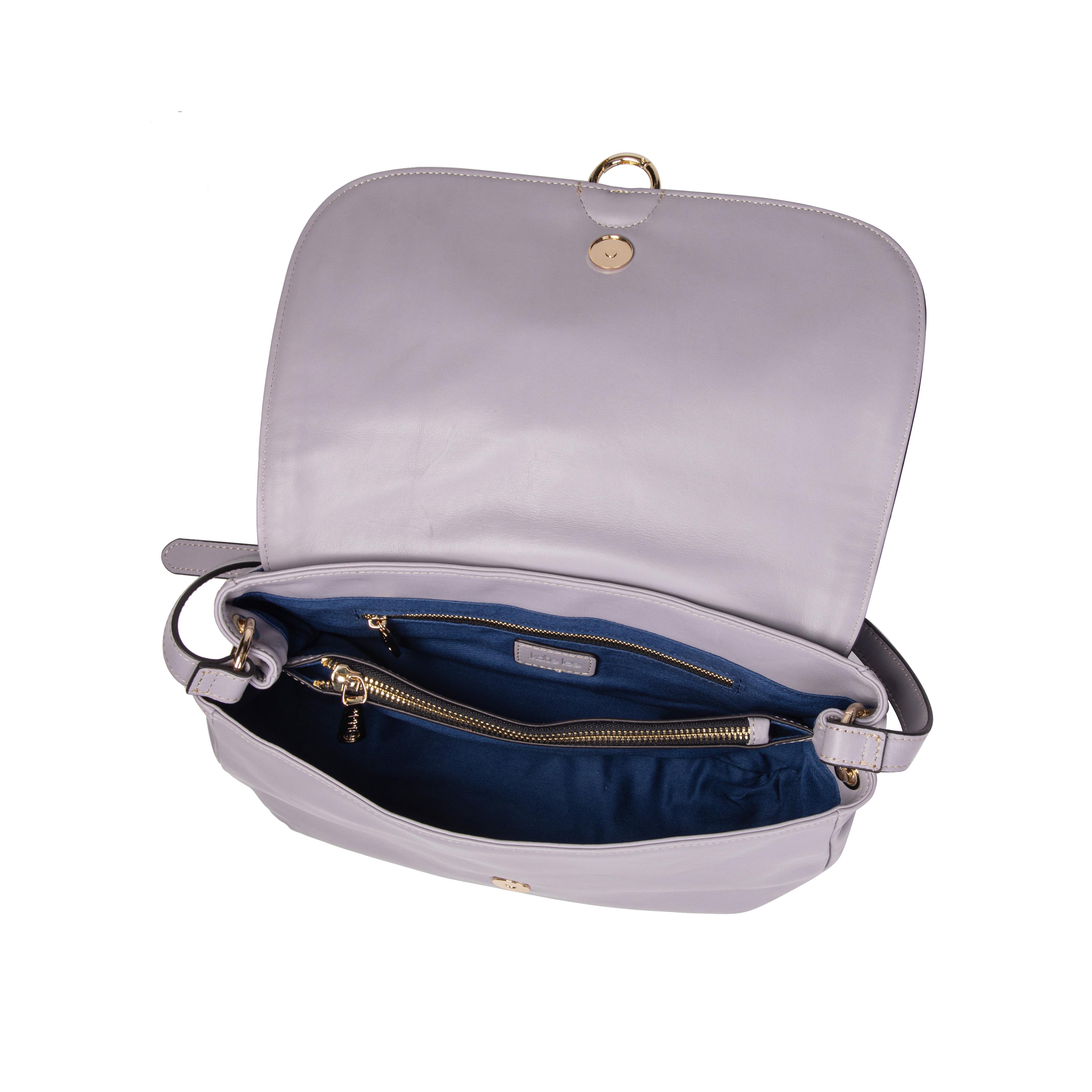 Kate Lee  Kate Lee sac bandoulière en cuir New Zelie gris clair 