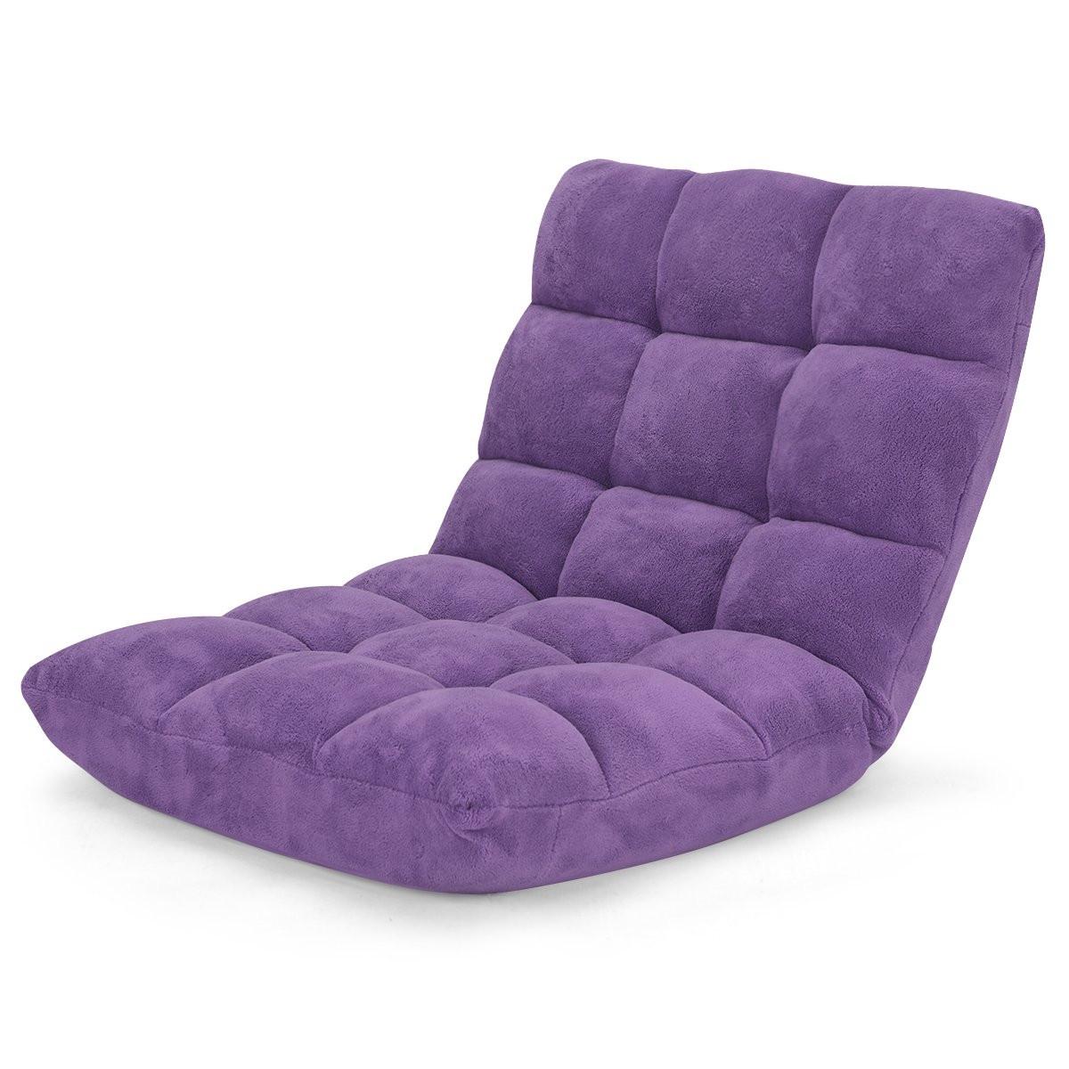 Northio Chaise de sol avec dossier réglable Chaise de sol avec dossier 105 x 59 x 15 cm violet  