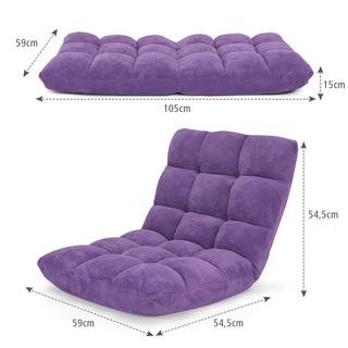 Northio Chaise de sol avec dossier réglable Chaise de sol avec dossier 105 x 59 x 15 cm violet  