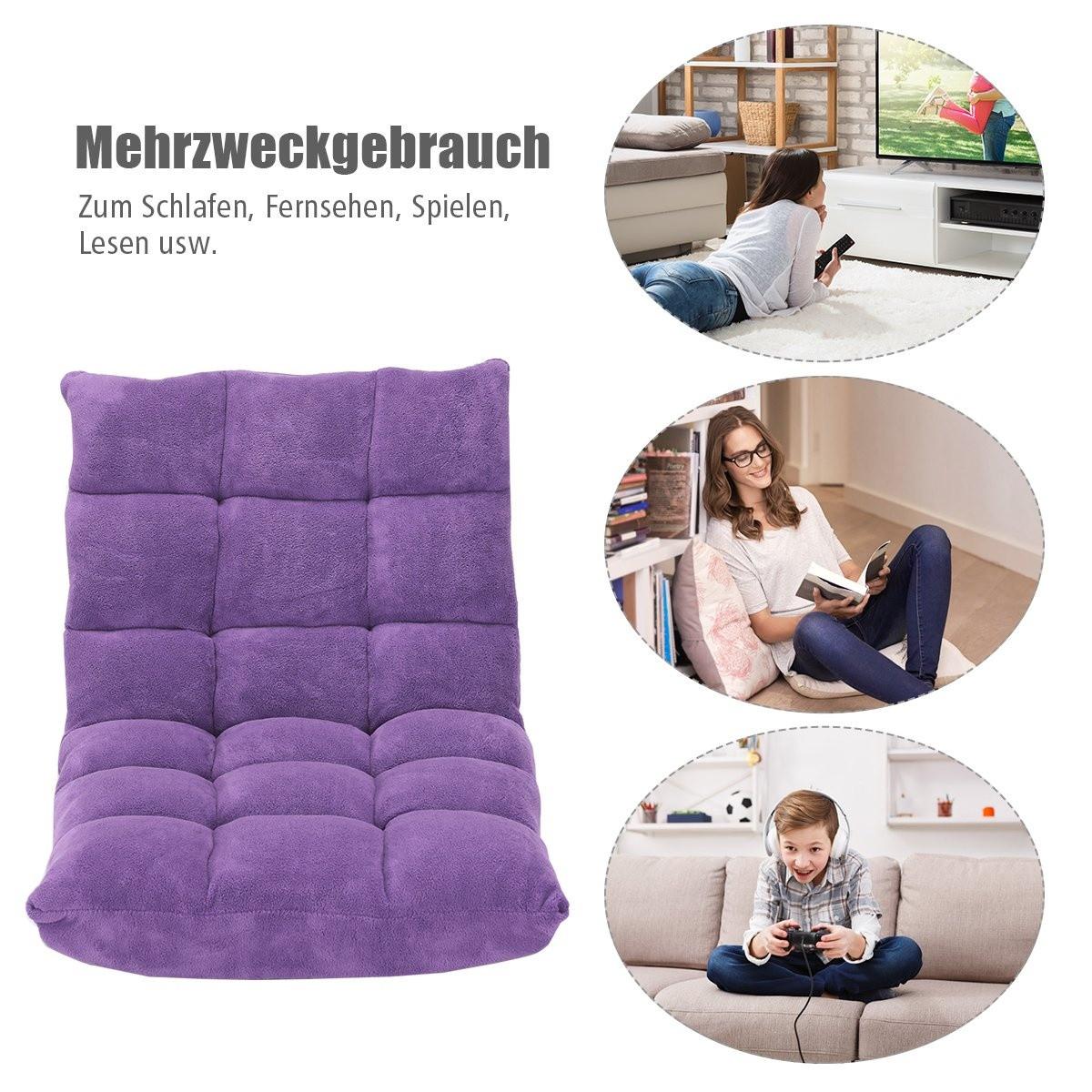 Northio Chaise de sol avec dossier réglable Chaise de sol avec dossier 105 x 59 x 15 cm violet  