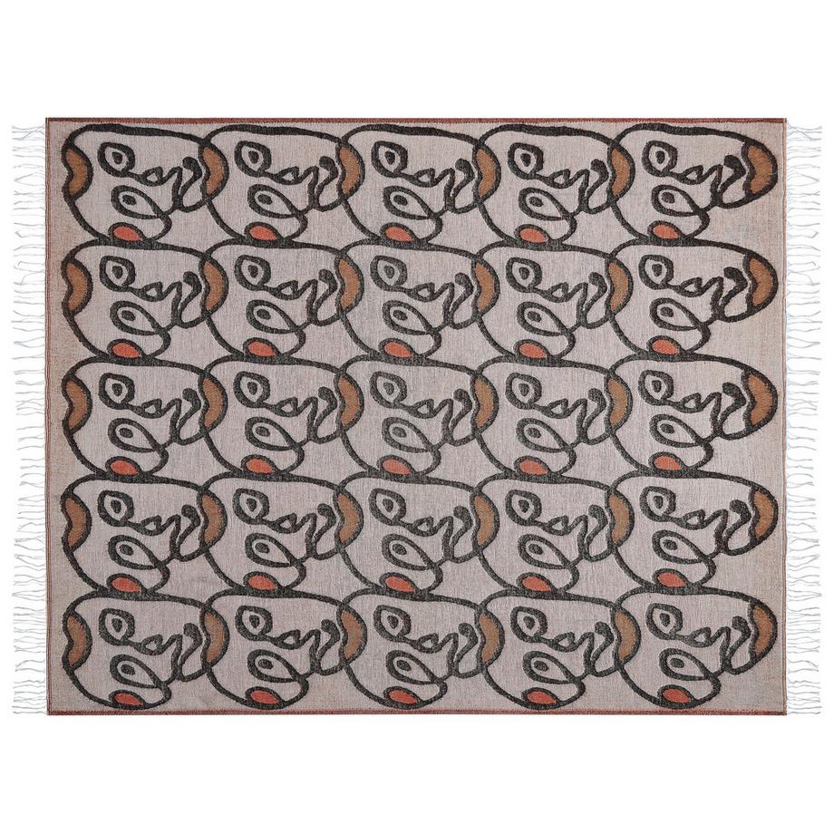 Beliani Couverture Douillette en Acrylique Boho Jamune  