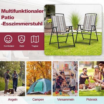 Set di 2 sedie da giardino pieghevoli con braccioli 51 x 61,5 x 92 cm grigie