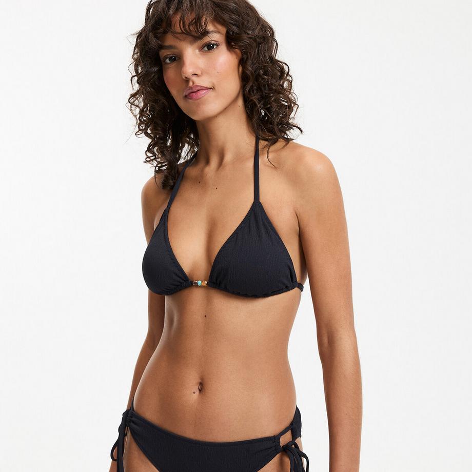 Haut de maillot de bain triangle en matière texturée