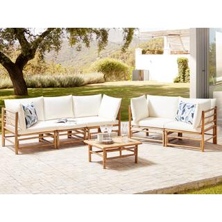 Beliani Ensemble de salon avec table en Bambou Boho CERRETO  