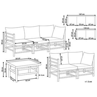 Beliani Ensemble de salon avec table en Bambou Boho CERRETO  