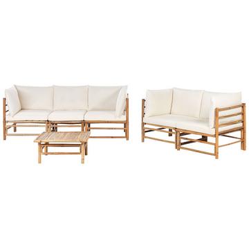 Lounge Set mit Tisch aus Bambusholz Boho CERRETO