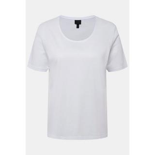 Ulla Popken  T-shirt col rond et manches courtes, modal mélangé - coupe Classic Fit 