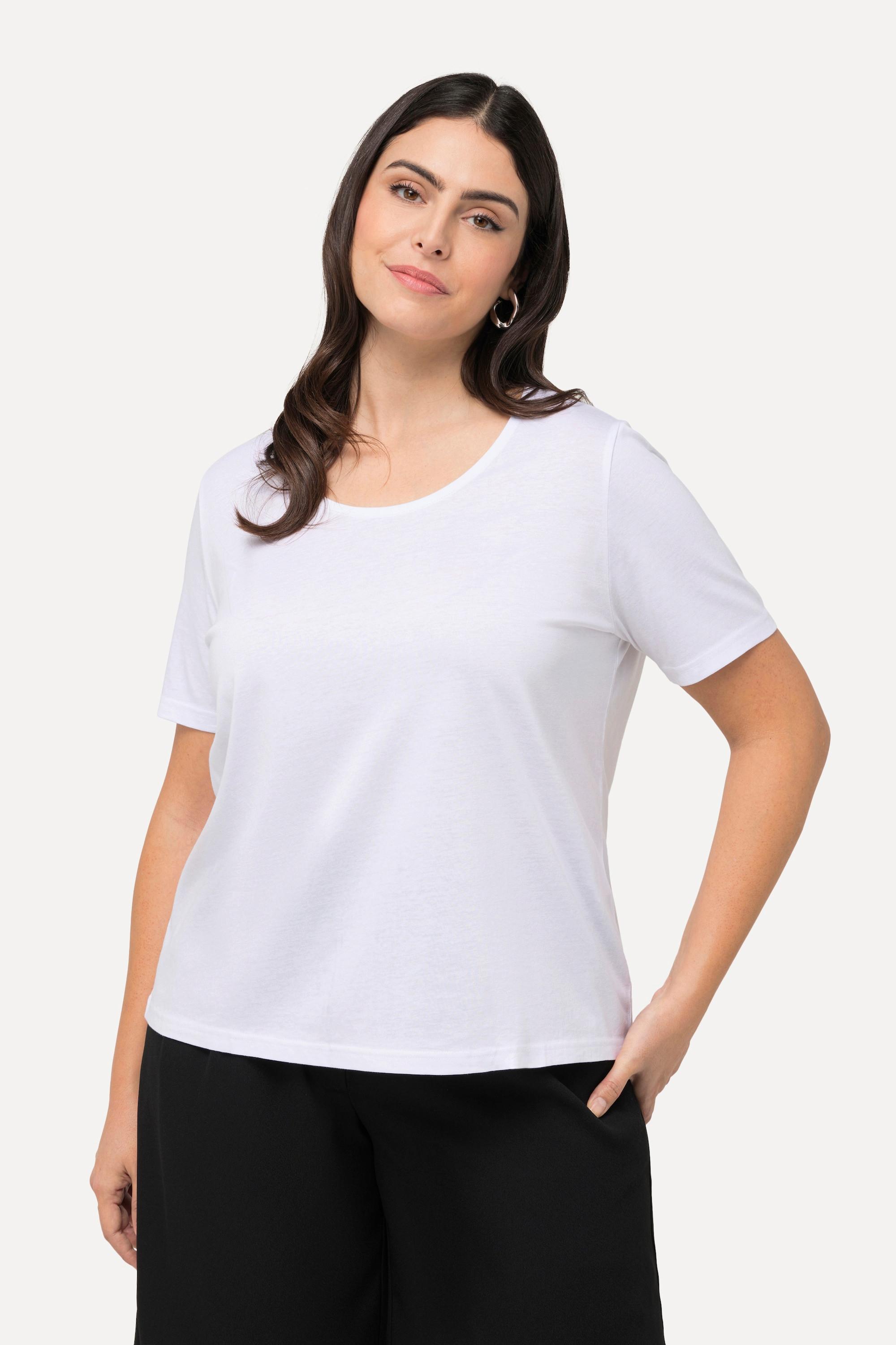 Ulla Popken  T-Shirt, Modalmix, Classic, Rundhals, Halbarm 