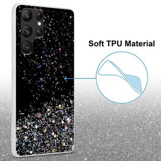 Cadorabo  Housse compatible avec Samsung Galaxy S22 ULTRA - Coque de protection en silicone TPU flexible avec paillettes scintillantes 