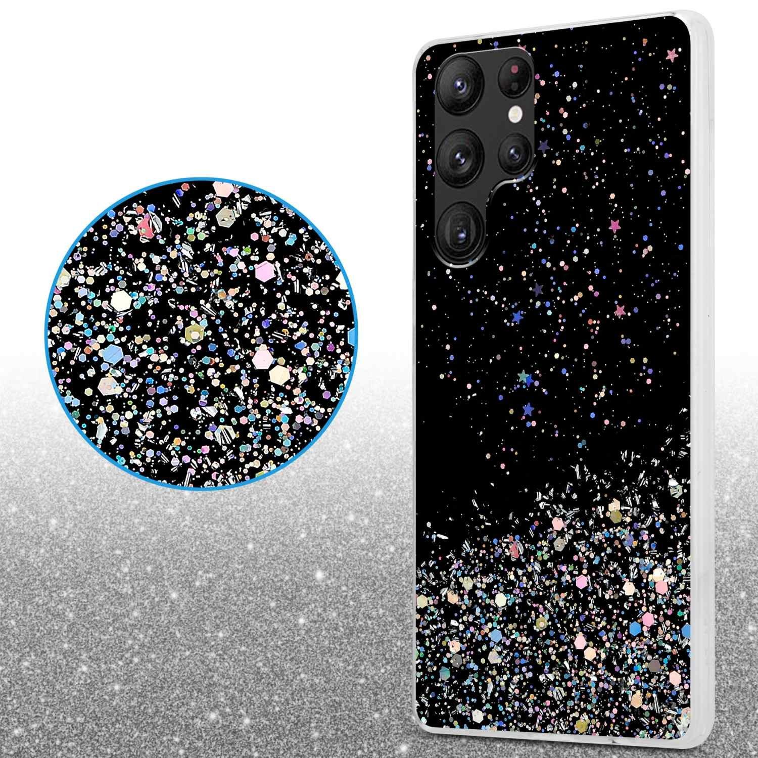 Cadorabo  Housse compatible avec Samsung Galaxy S22 ULTRA - Coque de protection en silicone TPU flexible avec paillettes scintillantes 