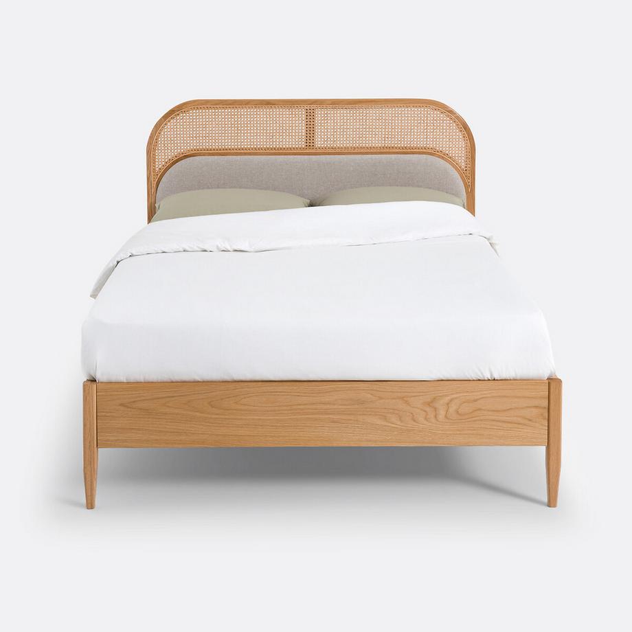 La Redoute Intérieurs Lit cannage et velours avec sommier Buisseau  