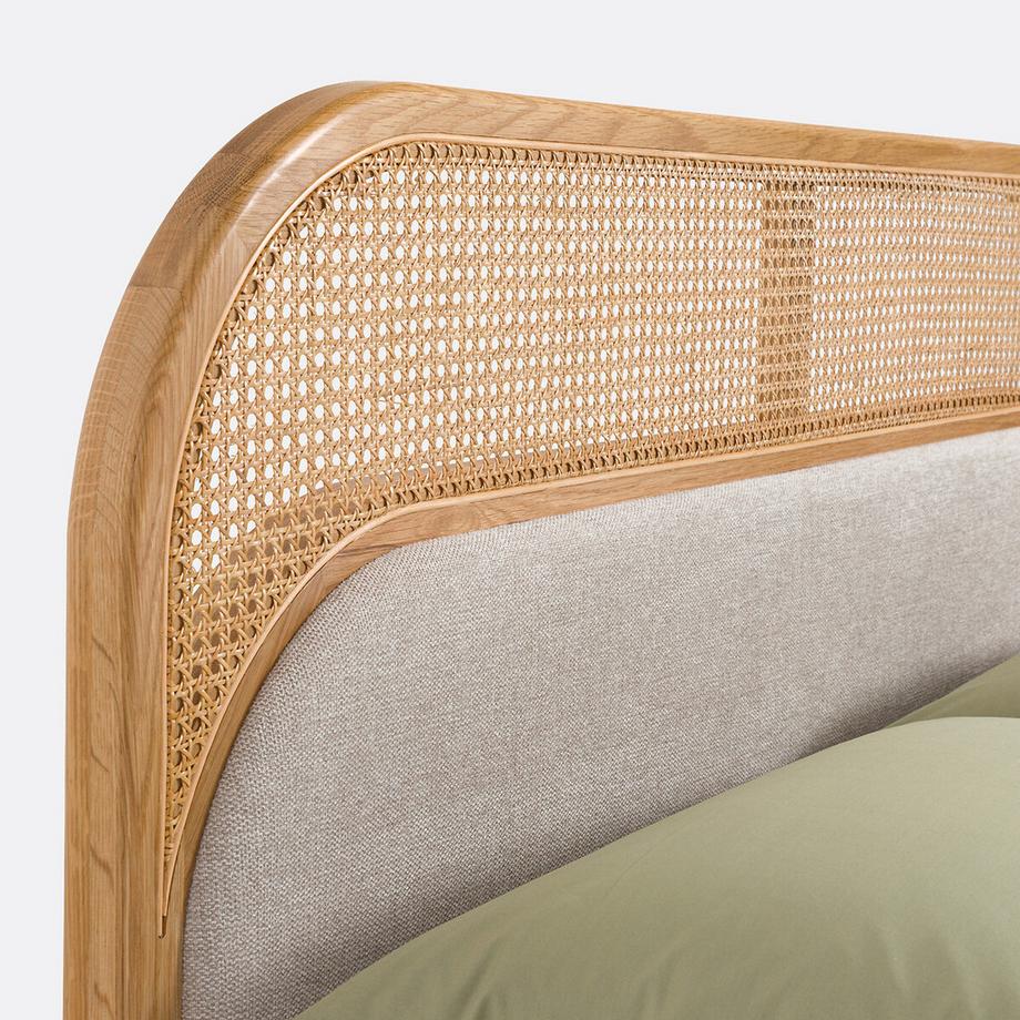 La Redoute Intérieurs Lit cannage et velours avec sommier Buisseau  