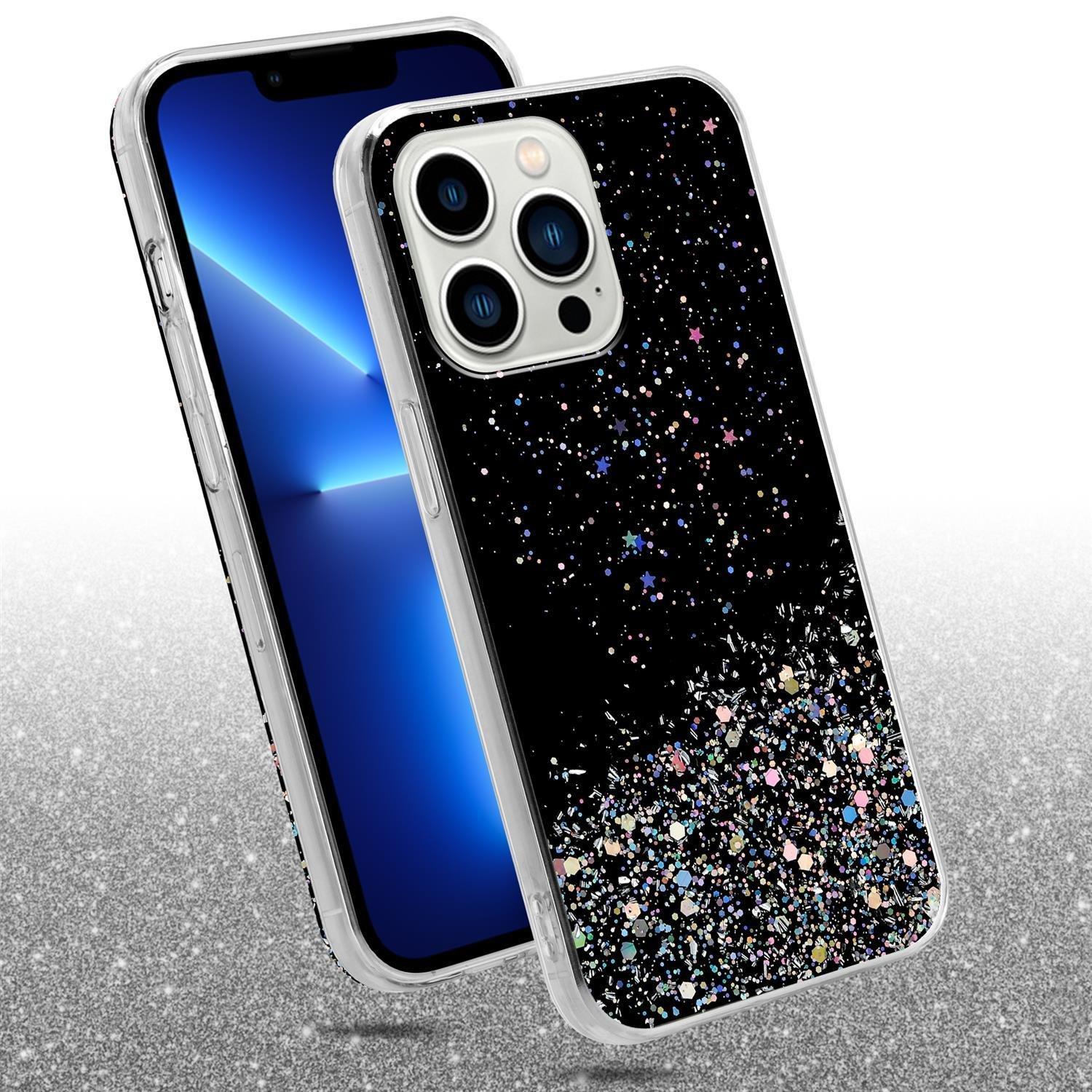 Cadorabo  Housse compatible avec Apple iPhone 13 PRO MAX - Coque de protection en silicone TPU flexible avec paillettes scintillantes 