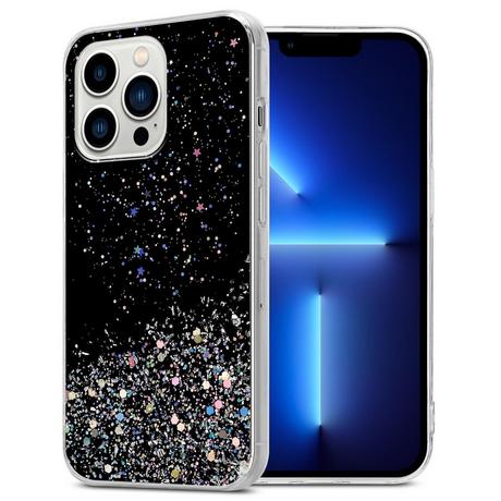 Cadorabo  Housse compatible avec Apple iPhone 13 PRO MAX - Coque de protection en silicone TPU flexible avec paillettes scintillantes 