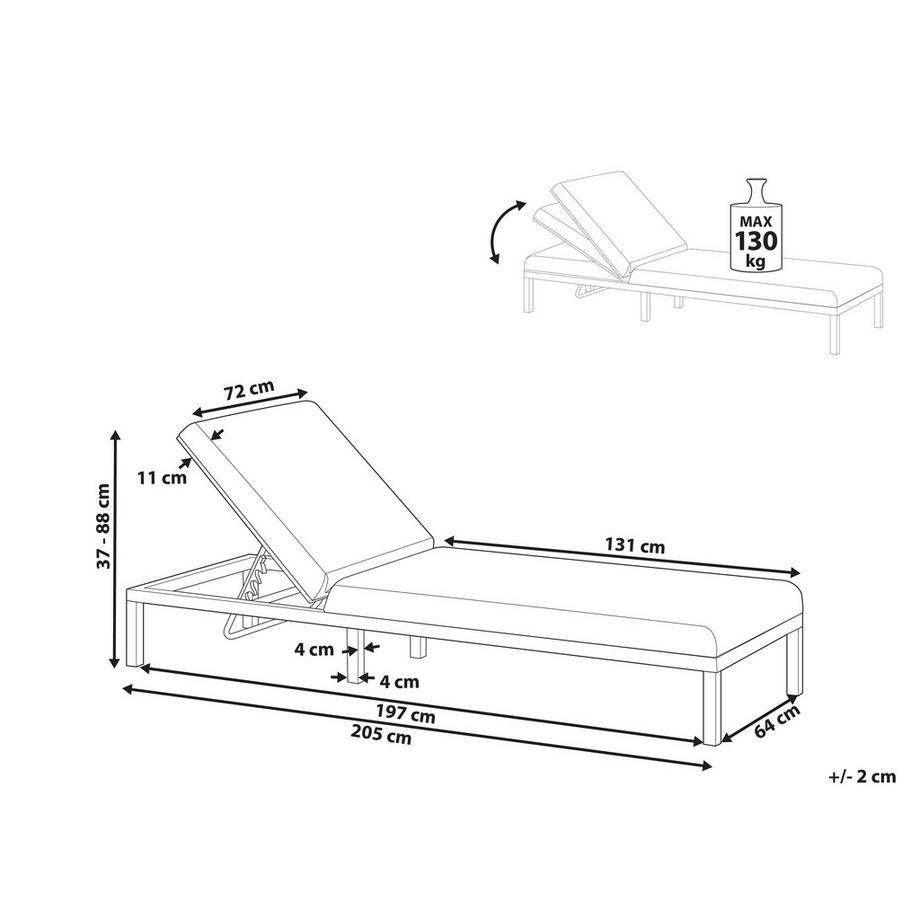 Beliani Transat en Aluminium  LARIANO  