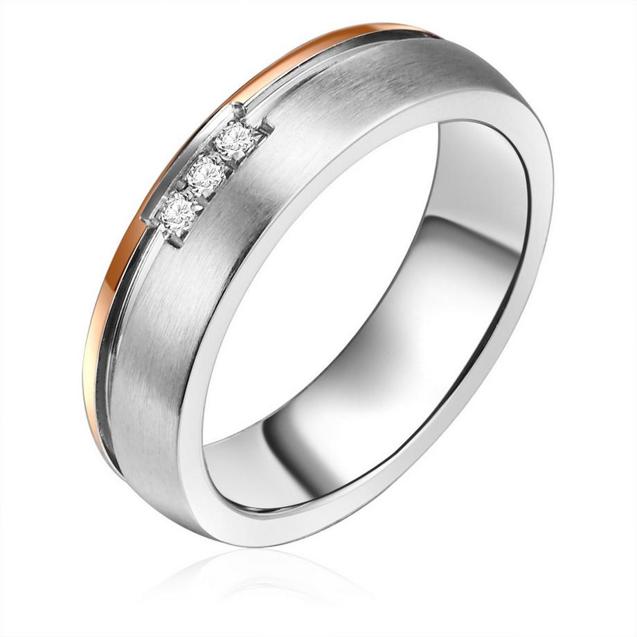 Rafaela Donata  Ring Edelstahl bi-Color Zirkonia weiß 