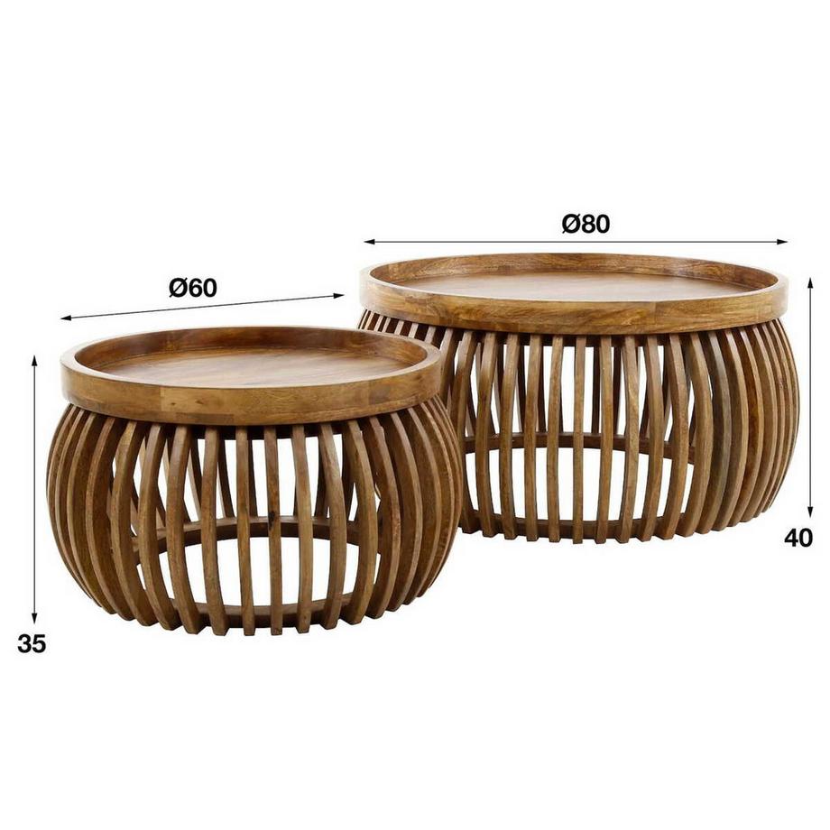 mutoni Couchtisch Tweak Curve (2er-Set)  