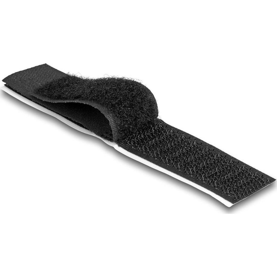DeLock  Portacavi a strappo autoadesivo L 110 mm x L 20 mm set 10 pz nero 