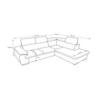 Vente-unique Ecksofa mit Schlaffunktion Bettkasten FABIEN Ecke Links  