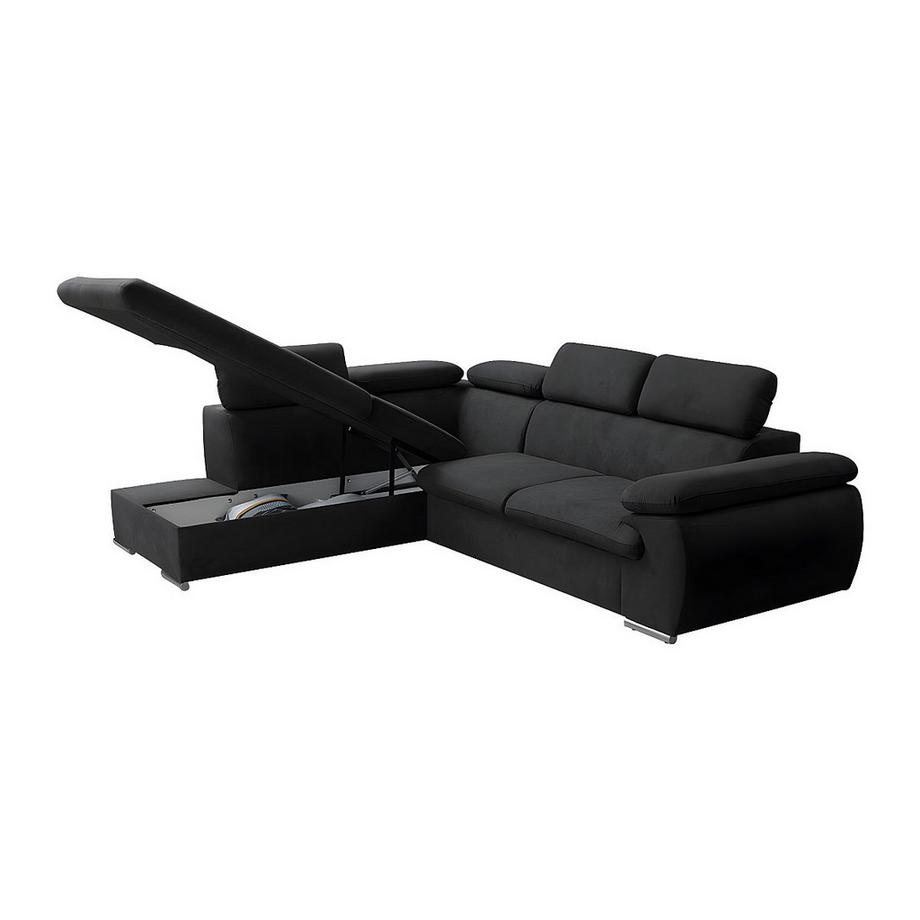 Vente-unique Ecksofa mit Schlaffunktion Bettkasten FABIEN Ecke Links  