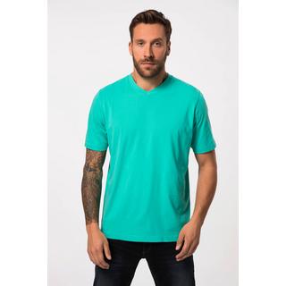 JP1880  T-shirt basic con scollo a V turchese chiaro 