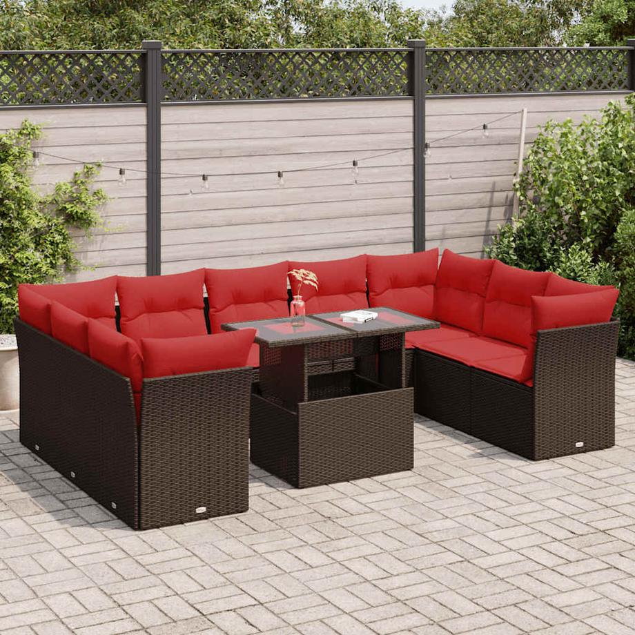VidaXL set divano da giardino Polirattan  