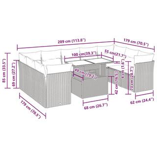 VidaXL Garten sofagarnitur poly-rattan  