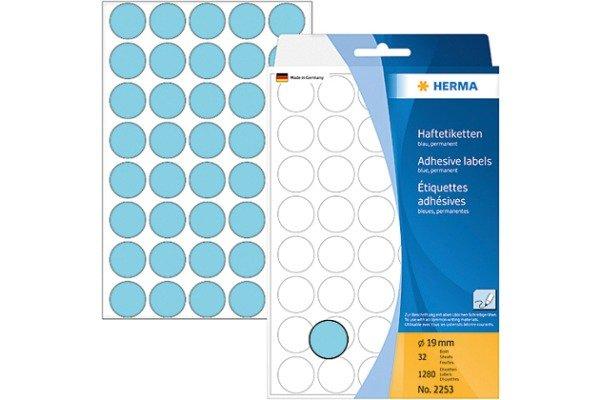 HERMA HERMA Etiketten rund 19mm 2253 blau 1280 Stück  